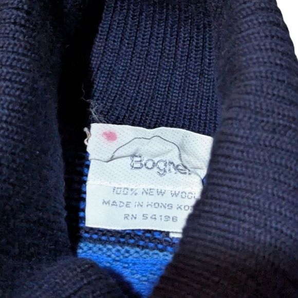 Bogner Fair Isle Sweater Wool Turtleneck Vibrant 80s Small Gaper Day Ski Preppy - Picture 3 of 6
